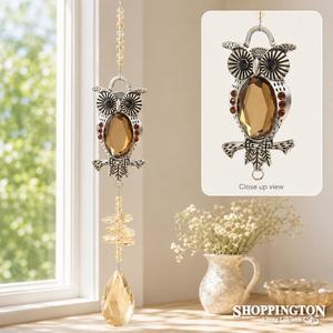 Gifts For Her: Wind Spinner - Topaz Owl