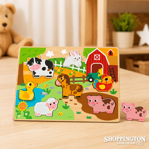 Games Puzzles: Chunky Wooden Puzzle - Farm