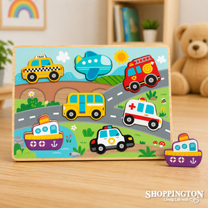Games Puzzles: Chunky Wooden Puzzle - Transport