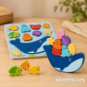Wooden Puzzle - 2 in 1 Balance Game - Ocean