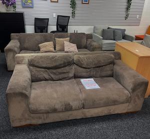 Trade-In Large Corduroy 3+2 Lounge Suite - Brown - Zone