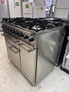 Falcon 90cm DELUXE DUAL FUEL in Stainless - Zone