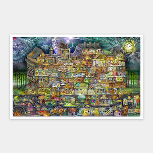 Showpiece 4000 Piece Puzzle: The Night House Maze - 4000 Piece Jigsaw Puzzle