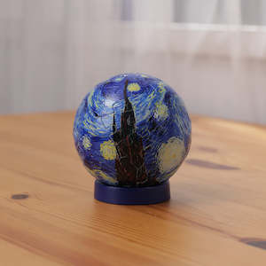 Showpiece 3000 Piece Panorama Puzzle: The Starry Night, June 1889 - Puzzle Sphere Light Jigsaw Puzzle