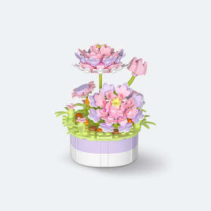 Lotus - Mini Bricks Potted Plant Jigsaw Puzzle