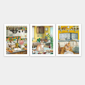Cat in the Kitchen - Three 300 Piece Jigsaw Puzzles