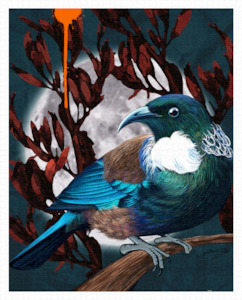 New Zealand: Moonlight Tui & Harakeke - 2000 Piece Jigsaw Puzzle