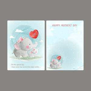 Puzzle Cards: Elephant Family (Mother's day) - 48 Piece Puzzle Card