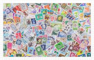 Showpiece 1000 Piece Puzzle: Postage Stamps from Different Countries and Times - 1000 Piece Jigsaw Puzzle