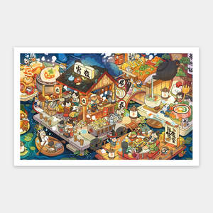Showpiece 1000 Piece Puzzle: Delicious Monogatari - Night - 1000 Piece Jigsaw Puzzle