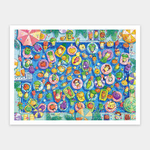 Showpiece 1200 Piece Puzzle: Colorful Summer Pool - 1200 Piece Jigsaw Puzzle