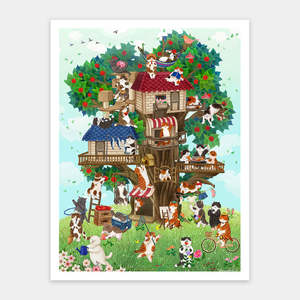 Showpiece 1200 Piece Puzzle: Color Cat Tree - 1200 Piece Jigsaw Puzzle
