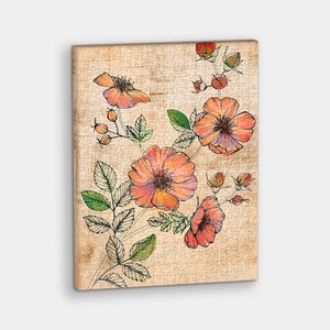 Retro Wild Rose - 366 Piece Jigsaw Puzzle