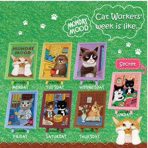 CAT Working (Blind Box) - 6 x 80 Piece XS Jigsaw Puzzle