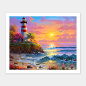 Lighthouse on Tropical Island - 500 Piece Jigsaw Puzzle