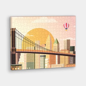 Sunset over Brooklyn Bridge - 366 Piece Jigsaw Puzzle