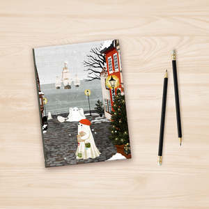Relax Puzzles: Harbor’s First Snow - A5 Book Cover