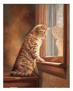 Showpiece 500 Piece Puzzle: Peering Out the Window - 500 Piece Jigsaw Puzzle