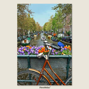 Bike Flowers and Canal, Amsterdam - PieceClicks 504 Pieces [U1137]