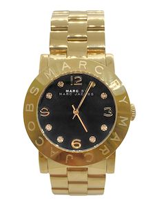 Womens Watches: Marc By Marc Jacobs Amy Black Women's Gold Classic Watch MBM8619