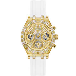Womens Watches: Guess Heiress White Silicone Strap Women's Watch GW0407L2