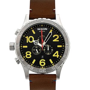 Sale: Nixon 51-30 Chrono Black Dial Brown Leather Men's Watch A124-019
