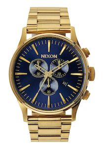 Sale: Nixon Sentry Chronograph Blue Sunray Dial Men's Watch A386-1922