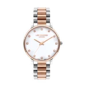 Other Brands: Lee Cooper Women's 36 MM Silver & Rose Gold Analog Stainless Steel Strap Watch – LC07548.520