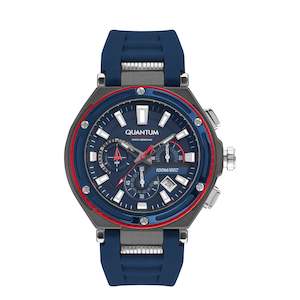 Quantum: Quantum Hunter Men's Dark Blue Dial Chronograph Watch – HNG1010.099