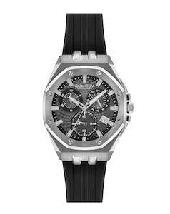 Quantum: Quantum Men's Black Dial Chronograph Silicone Strap Watch – HNG949.351