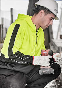 Hoodies Fleece: Unisex Hi Vis Full Zip Hoodie