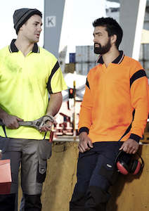 Polos Vests: Mens Hi Vis Aztec Short Sleeve Polo
