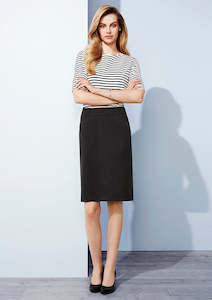 Biz Corporates Dresses: Womens Cool Stretch Multi-Pleat Skirt 20115 8 / Charcoal