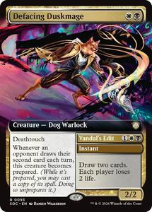 Sos Commander: Defacing Duskmage (Extended Art) [Secrets of Strixhaven Commander]