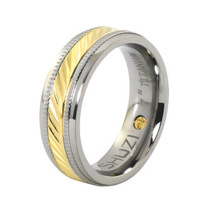 Products: Titanium Gold Twist Ring Shuzi