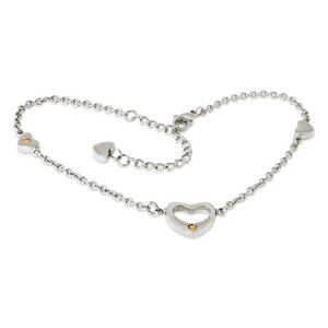 Heart Anklet Rhodium (SS) Shuzi