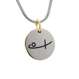 Products: Round Pendant - Black Logo (SS) Shuzi