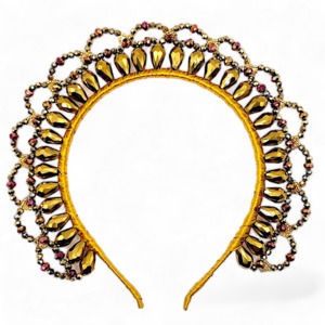Luxury Diamante Gold Hair Accessories: Erica Metalic Gold Childs Crown