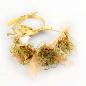 Luxury Diamante Gold Hair Accessories: The Lauren Girls Flower Crown