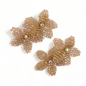 Luxury Diamante Gold Hair Accessories: The Pretty Pansy Girls Hair Clip Set