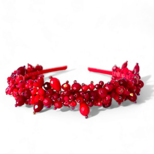 Girls Designer Hair Accessories: The Samantha Designer Red Crystal Headband