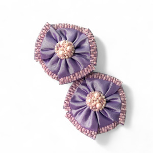 Luxury Lilac Hair Accessories: The Florian Designers Kids Flower Hair Clip Set