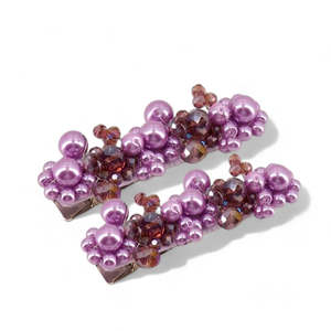 Luxury Lilac Hair Accessories: The Caressa Girls Clip Set