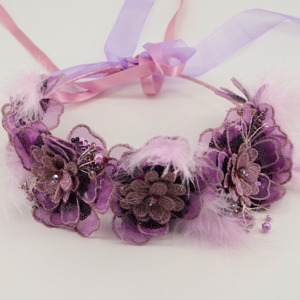 Luxury Lilac Hair Accessories: The Lauren Girls Flower Crown