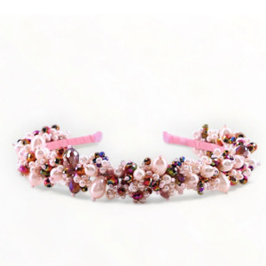 The Sachi Girls Designer hand-beaded crystal & pearl Headband