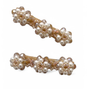 The Pansie Girls Designer Handmade Crystal and Pearl Hair Clip Set