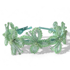 Button: Meadows and Dreams Girls Butterfly Headband – Mint Green Crystal