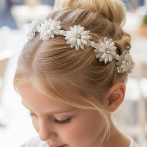 The Sarah Daisy handmade Girls Ivory Pearl & Crystal Headband