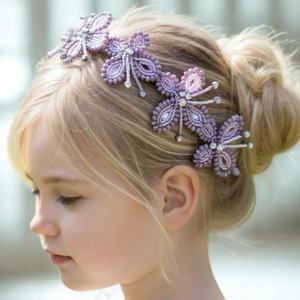 Button: Girls Butterfly Headband – Lilac Crystal and Rhinestone - The Meadows & Dreams