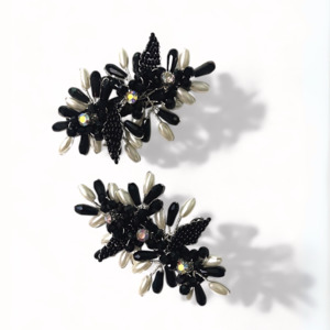 The Lily Rose Childs Hair clip set handmade with black crystals
